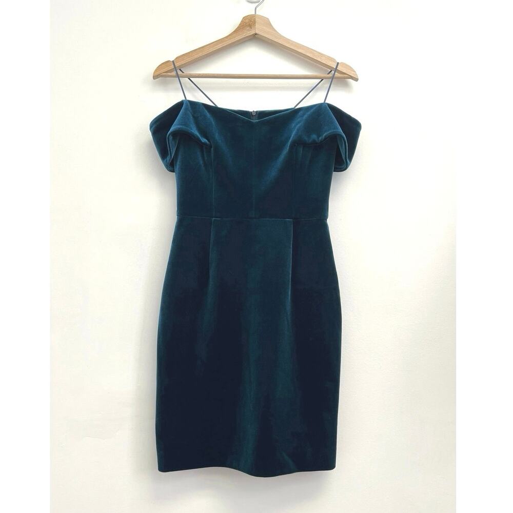 NICHOLAS Velvet Off Shoulder Boning Bodice Cocktail Party Fitted Mini Dress US4
